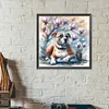 5D DIY Full Round Drill Diamond Painting Magnolia Bulldog Kit Home Decor 40x40cm