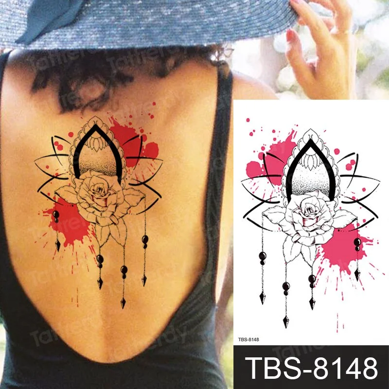 mandala temporary tattoo sticker lace black henna sex tattoo for woman under breast tattoo underboob sketches tattoo designs