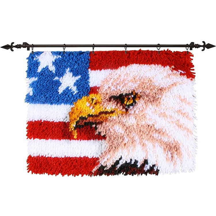 Stars and Stripes Eagles Rug Latch Hook Kits for Beginners veirousa