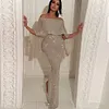 Women's Sequins Shining Cover Hip Slit Evening Gown