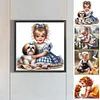 Vie d&rsquo;animaux de compagnie fille-plein diamant rond peinture-30 * 30cm