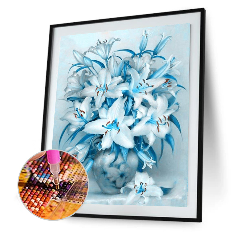 

(Multi Size) Lily Flower Round/Square Drill Diamond Painting, Square diamond 40*50cm, 501 Original
