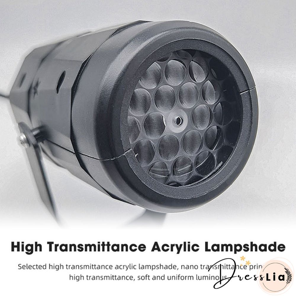 17 Patterns Outdoor Indoor Christmas Projector Lights Holiday Decorations Led Projection lamp Waterproof Xmas Decor snowflake laser light Snow Light Halloween Christmas Party Garden Decor