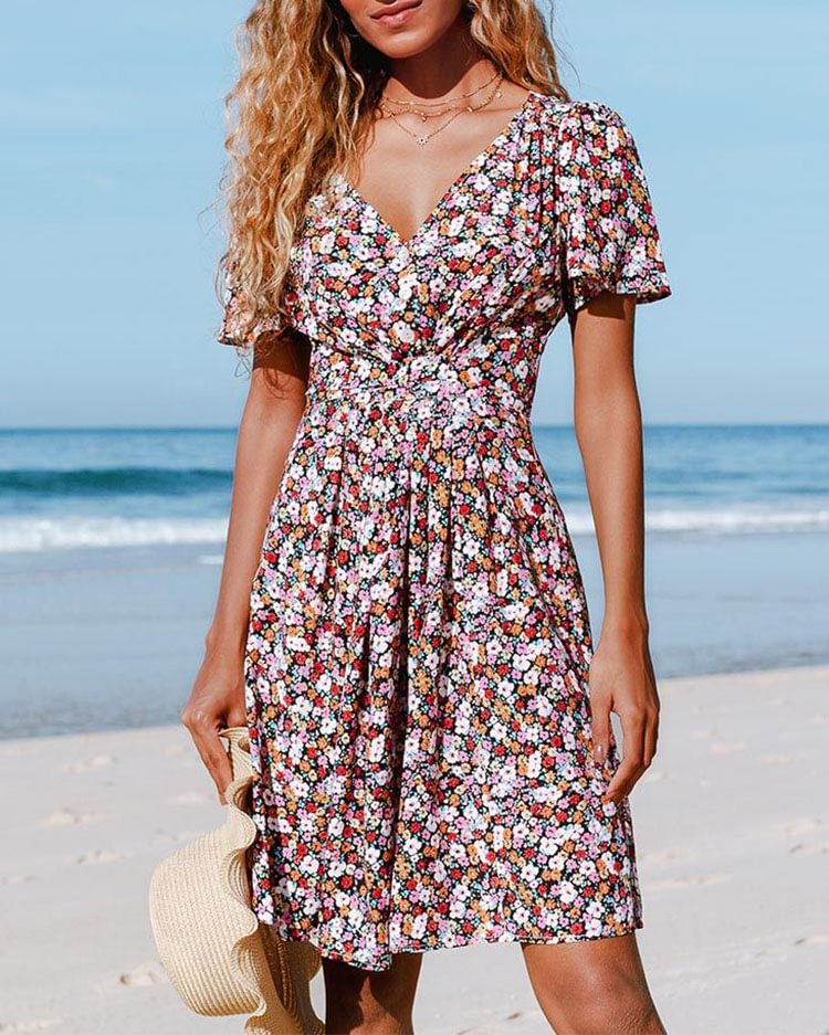 Mckinley Ditsy Floral Button Front Dress