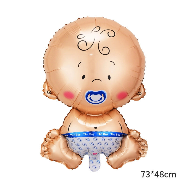 5 Pieces Cartoon Baby Baby Baptism Aluminum Film Balloon Baby Shower Baby Bottle Foot Stroller Balloon