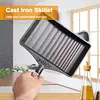 Cast Iron Egg Frying Pan Pre-Seasoned Skillet Chefs Pan for Indoor & Outdoor Use
