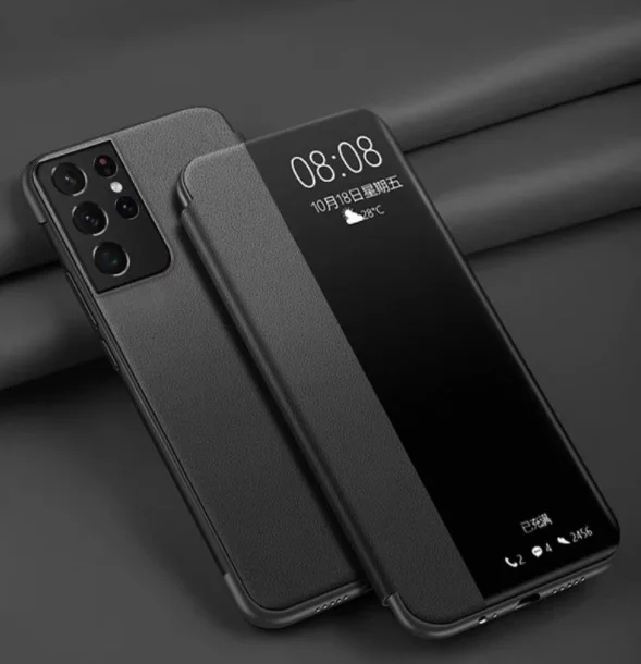 Skórzane etui Smart Flip z TPU do Samsunga