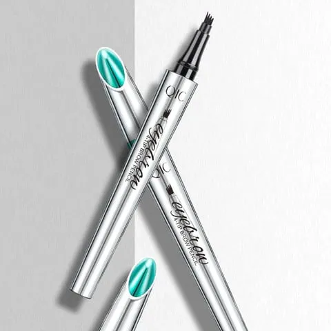 Wasserdichter 3D Augenbrauenstift – 4 Gabelspitzen, Microblading-Effekt, #02 Dunkelkaffee