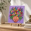 Framed Purple Vase -  DIY Button Art Painting Kit for Creativity DIY Pearl Dot Crafts for Gift Home Wall Decor 30*30CM
