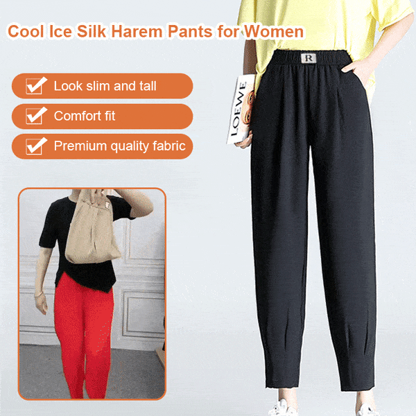 Cool Ice Silk Harem Pants for Women