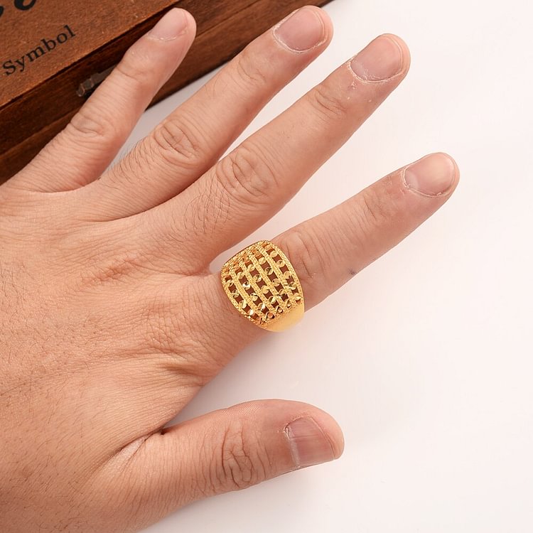 24k Ethiopia Dubai Gold Color Arab adjusable Rings Resizable for Women