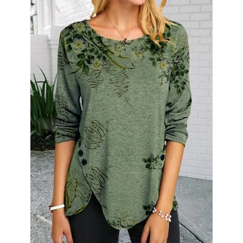 New Style Women's Wear Printed Long Sleeved Top | IFYHOME