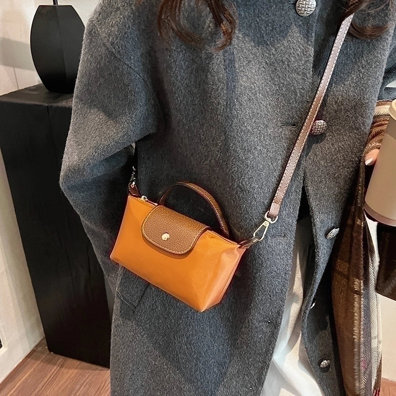 Women’s Small Nylon Solid Color Basic Classic Style Sewing Thread Square Magnetic Buckle Crossbody Bag