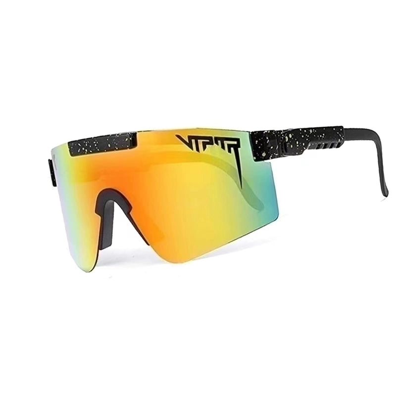 Hip-hop Exaggerated Punk Gradient Color Pc Special-shaped Mirror Clips Sports Sunglasses