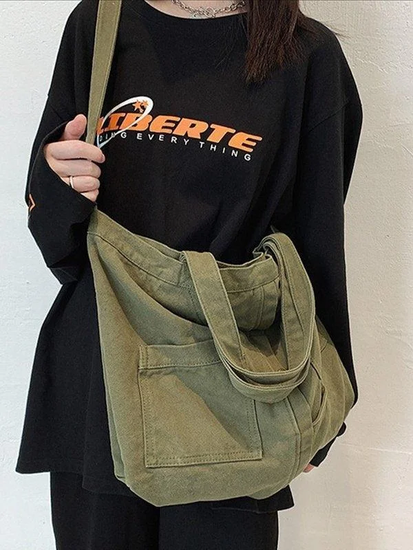 Brownm Vintage Wash Large Shoulder Bag