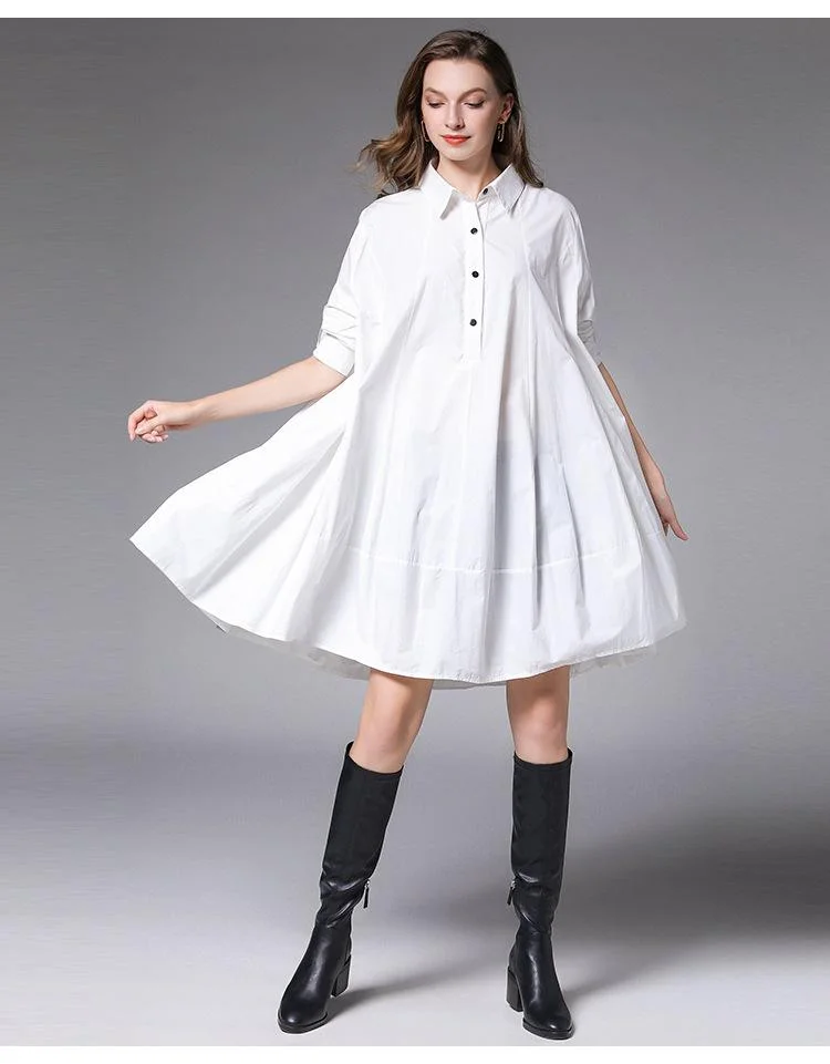 Women's new fashion midi shirt dress