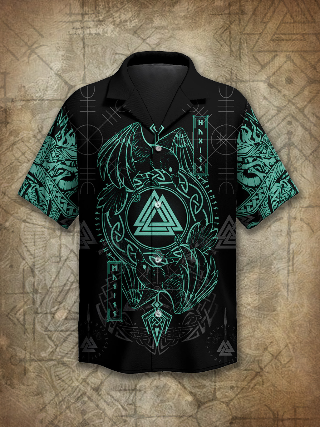 Viking Norse Raven Odin's Spirit Power Heritage Hawaiian Shirt / Rvogue / Rvogue