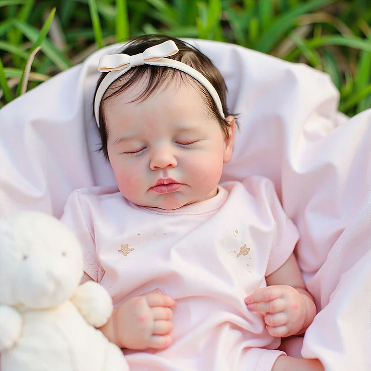 12 and 16 Inches Cute and Soft Reborn Baby Doll Girl or Boy with Chubby Face and Flexible Limbs, Newborn Asleep Doll Named Elowen and Jorgyea