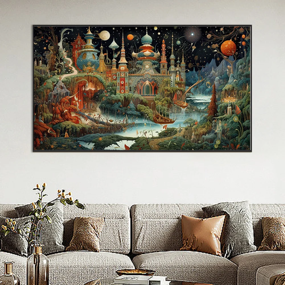 Partial AB Diamond Painting - Full Round Drill - Castle(Canvas|45*75cm)