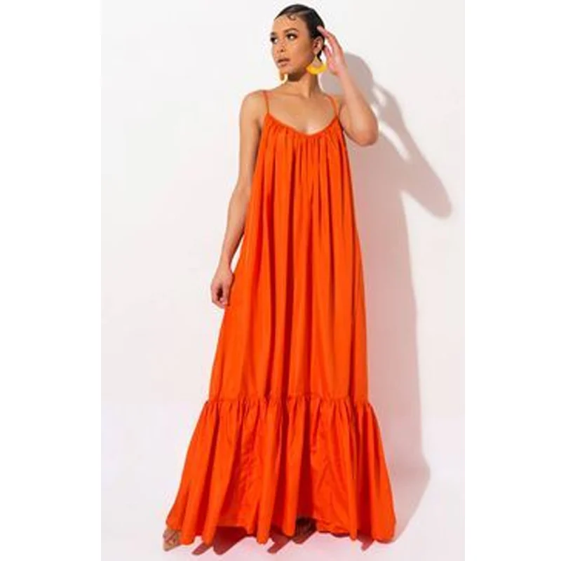 Uveng Uveng Pregnant Women's Beach Dress Sexy Slingless Long Dress Dress Woman