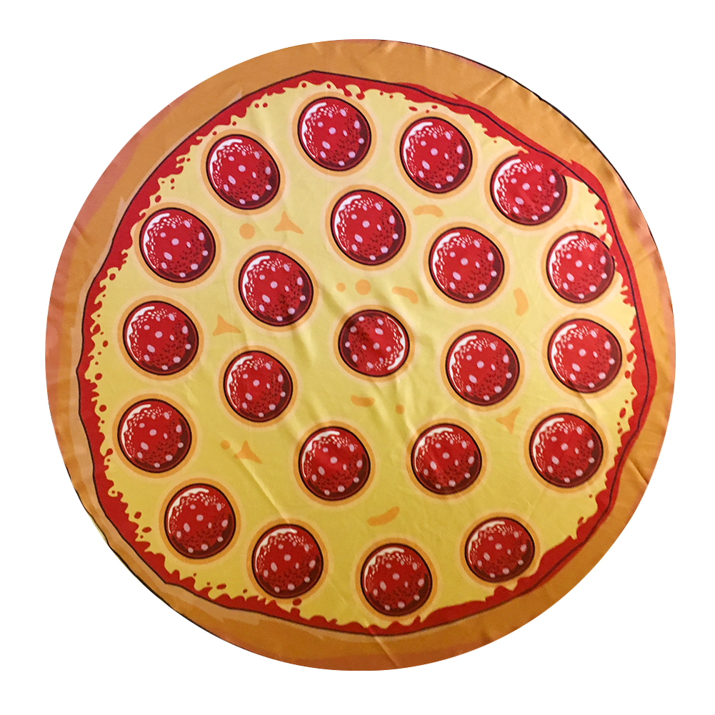 

Large Round Beach Towel Print Shower Floor Mat Tapestry Shawl (Pizza, 501 Original