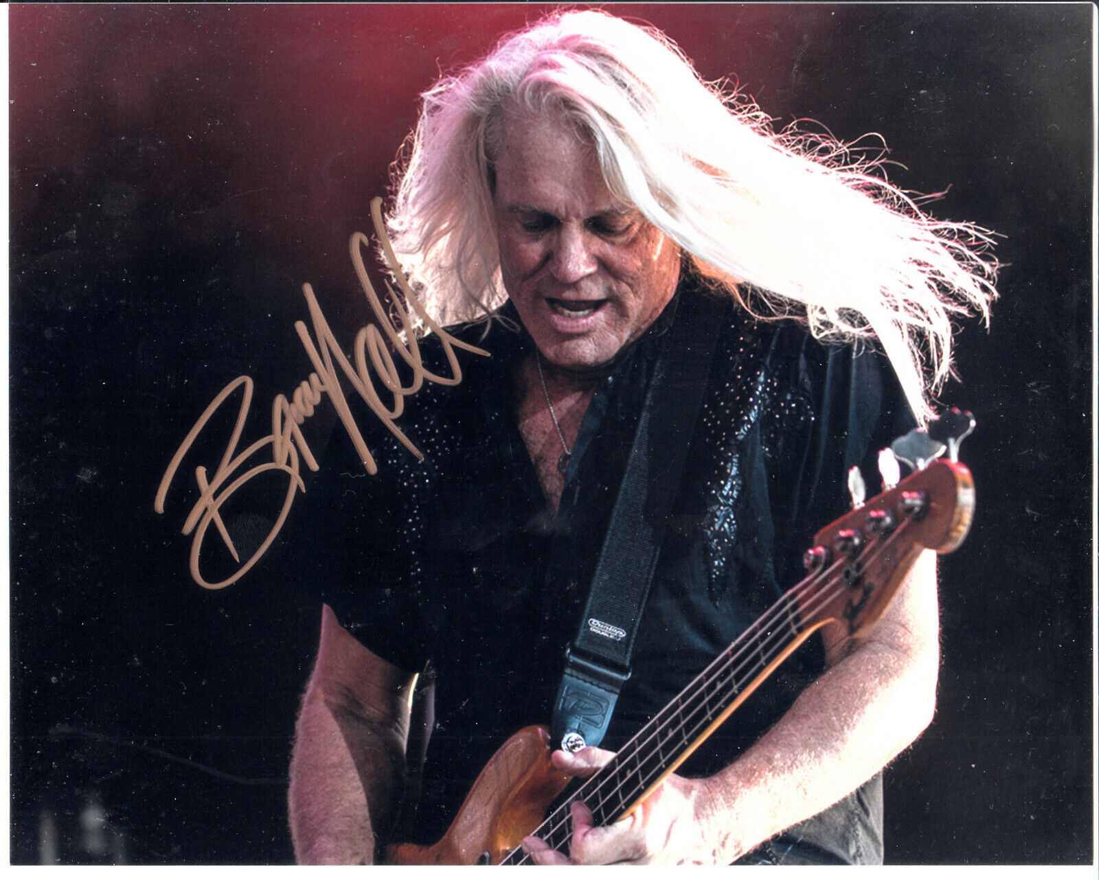 Bruce Hall Reo Speedwagon bass player Autograph Signed 8x10