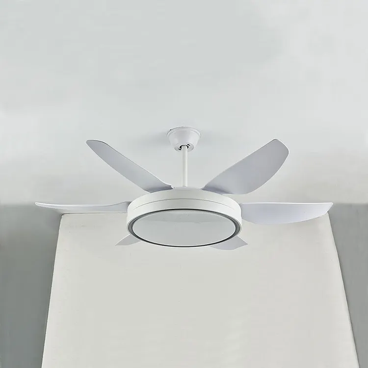 Haydn White 6-blade ceiling fan with lighting Basic, &empty;130CM