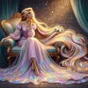 Princess-14CT Stamped Cross Stitch 50*50cm/19.69*19.69in tapestrymarket