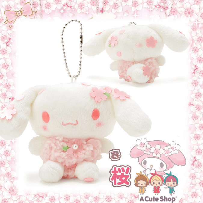 Sanrio Japan Cinnamoroll 6" Keychain Mascot Holdler Sakura Cherry Pink 2022 Spring Flower A Cute Shop - Inspired by You For The Cute Soul 