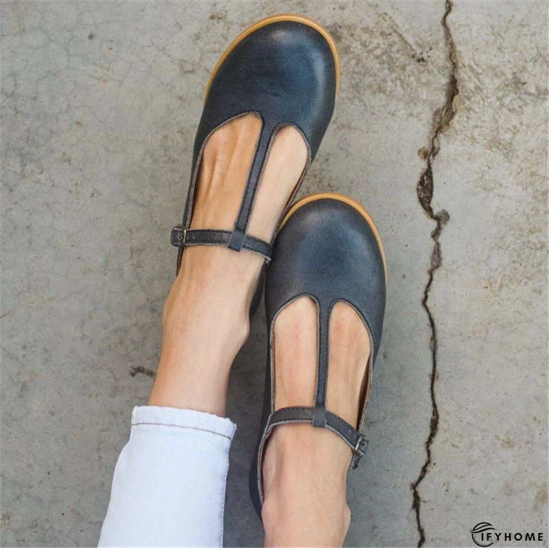 Womens Casual Artificial Pu Buckle Low Heel Flats | IFYHOME