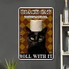 Black Cat Toilet Paper - Vintage Metal Signs(8*12Inch)  - Cat
