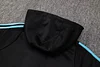 Joyfball 2024/2025 Argentina Half-Pull Hat Style Training Suit  Black Jersey 1:1 Thai Quality Set