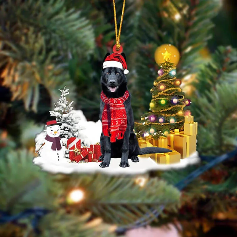 VigorDaily Black German Shepherd Christmas Ornament SM081