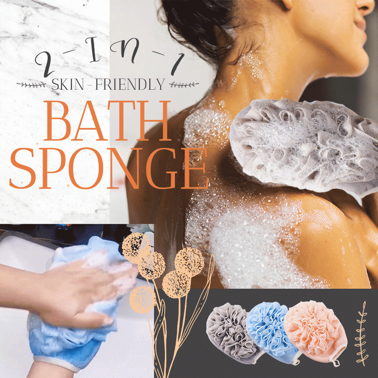 2-in-1 Skin-friendly Bath Sponge