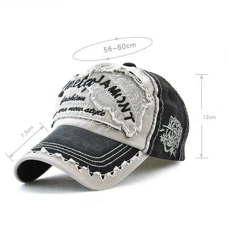Men Vintage Breathable Cotton Embroidered Letter Baseball Caps Sunshade Adjustable Snapback Hat