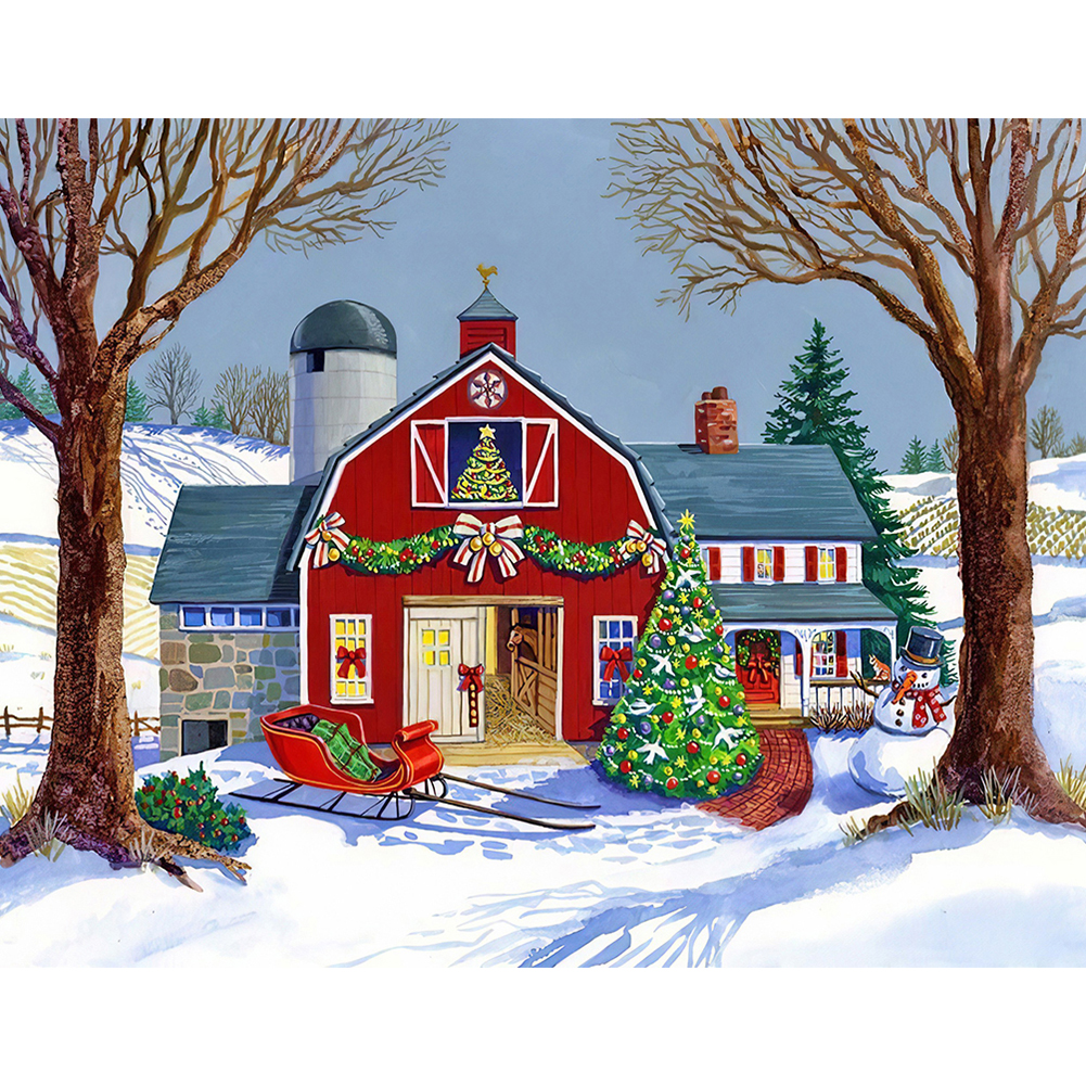 

Snow Scene House - Round Drill Diamond Painting - 50*40CM, 501 Original