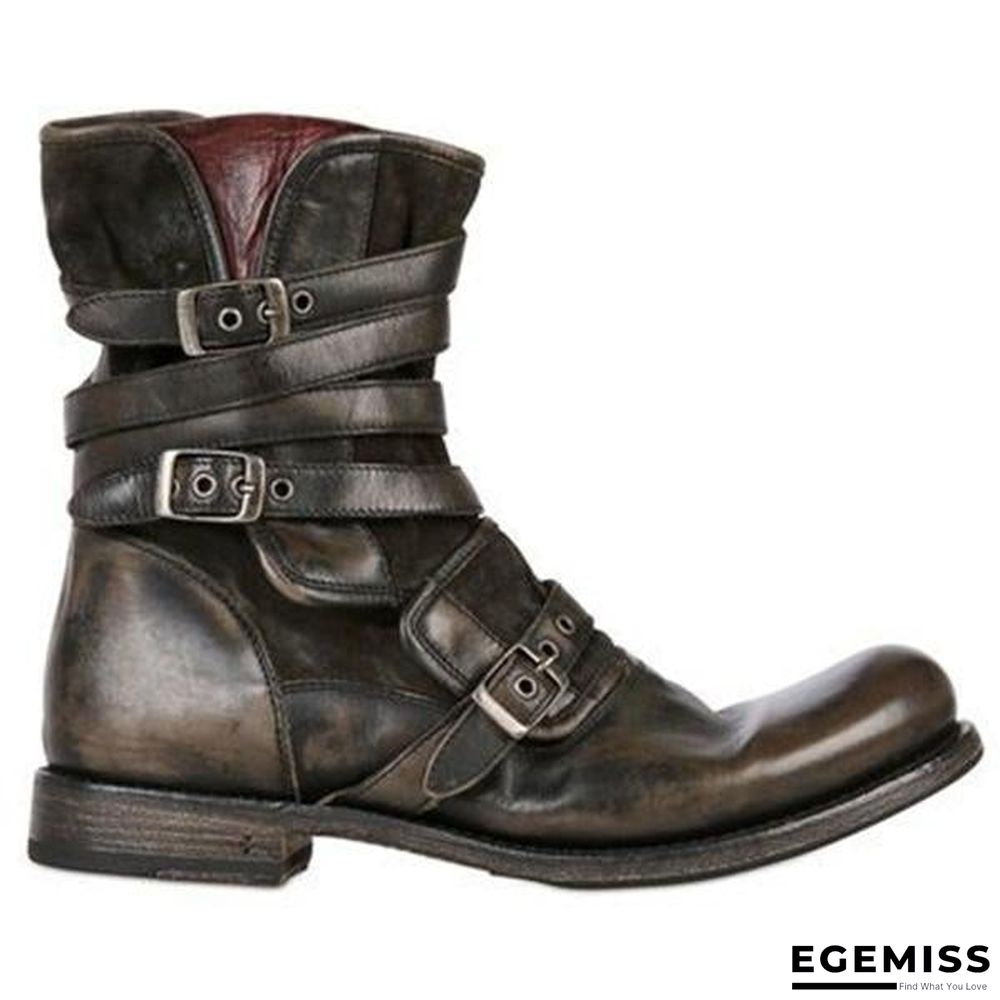 Men's Retro Multiple Buckle Retro Ankle Boots | EGEMISS