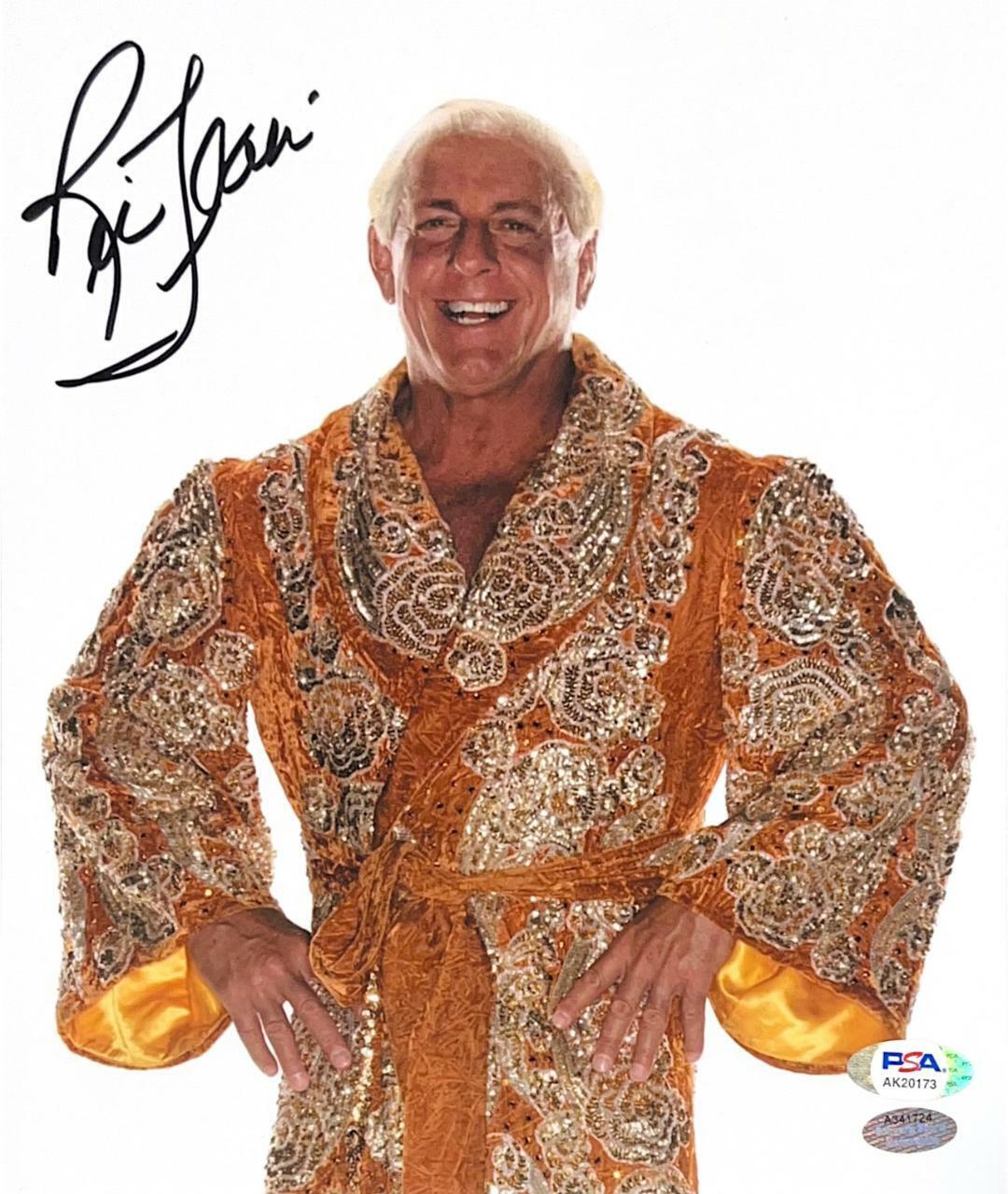 WWE NATURE BOY RIC FLAIR HAND SIGNED AUTOGRAPHED 8X10 Photo Poster painting WITH PSA DNA COA WOO