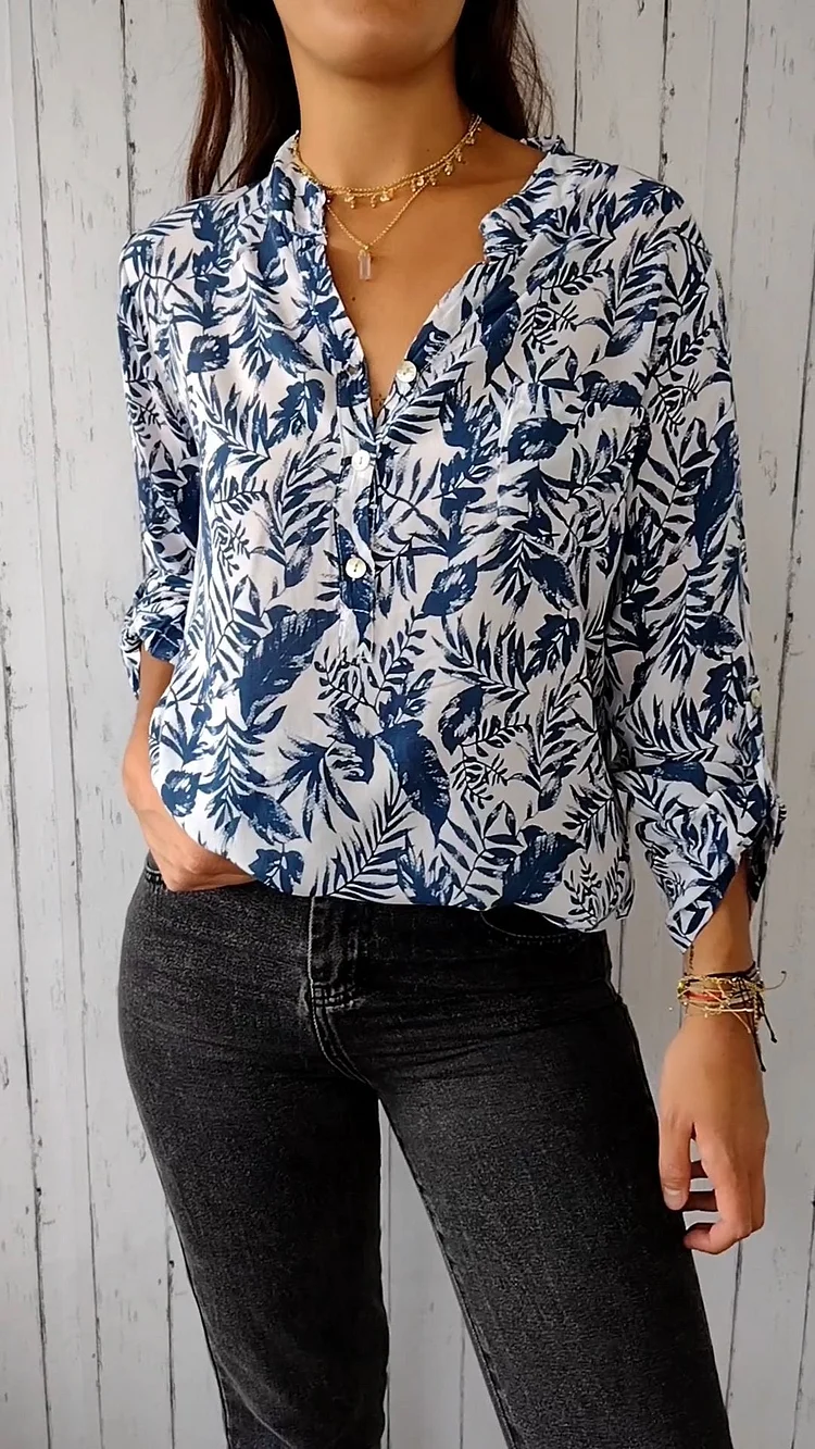 Cotton and Linen Printed Comfortable Shirt
