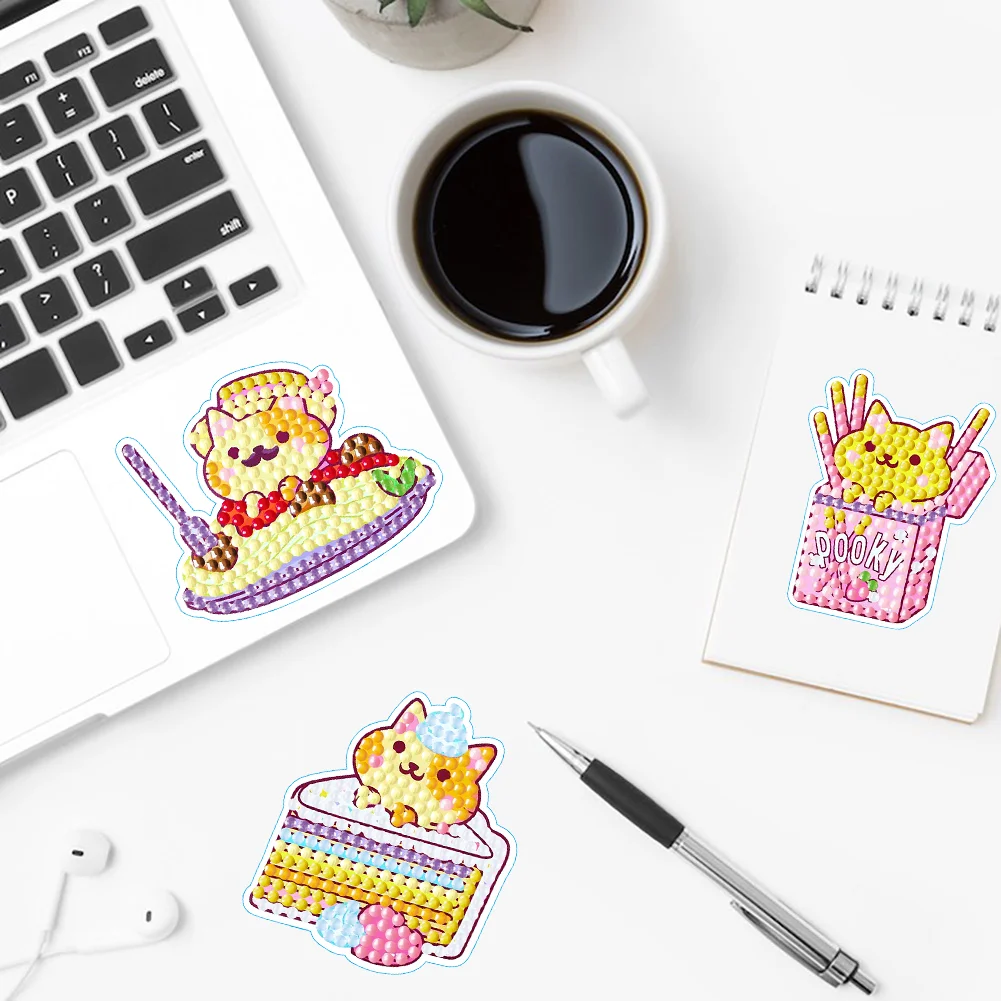 Diamonds Painting Sticker DIY Art Cartoon Cat Paster Home Decor