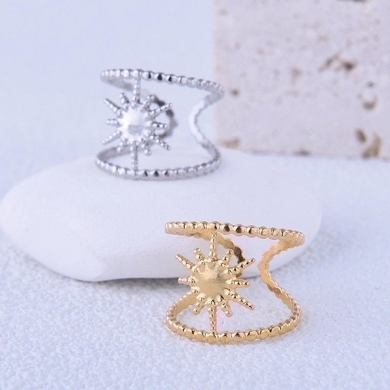 Fashion Sun 304 Stainless Steel 18K Gold Plated Plating Stainless Steel Rings