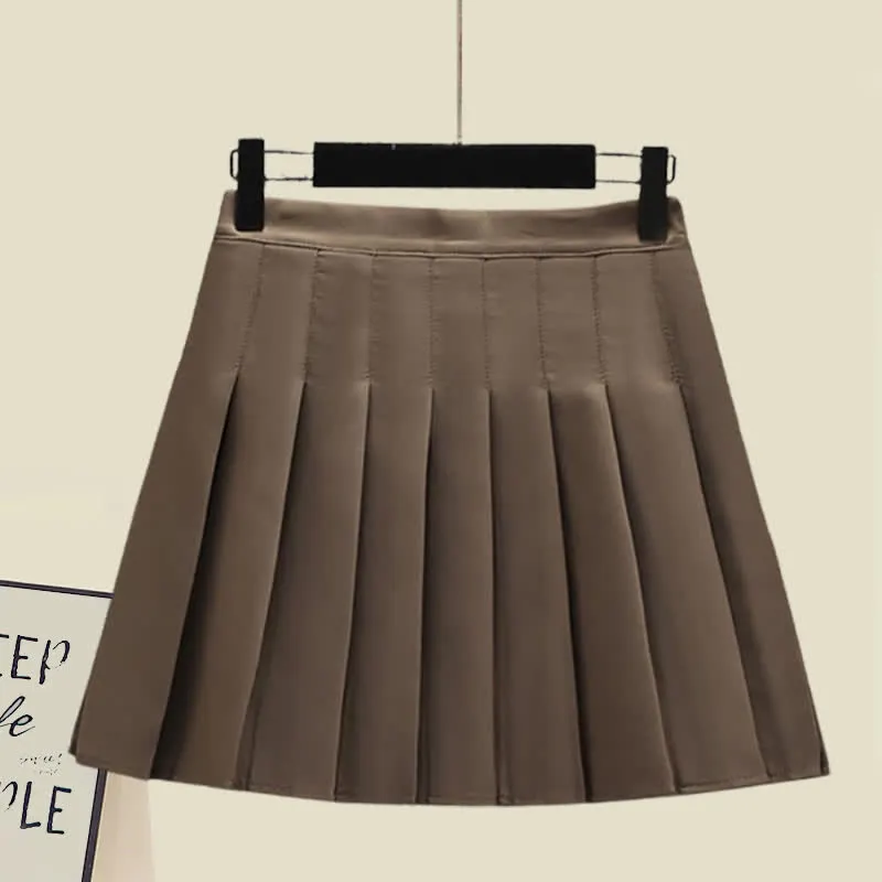 Lapel Shirt Pleated Skirt Two Piece Set