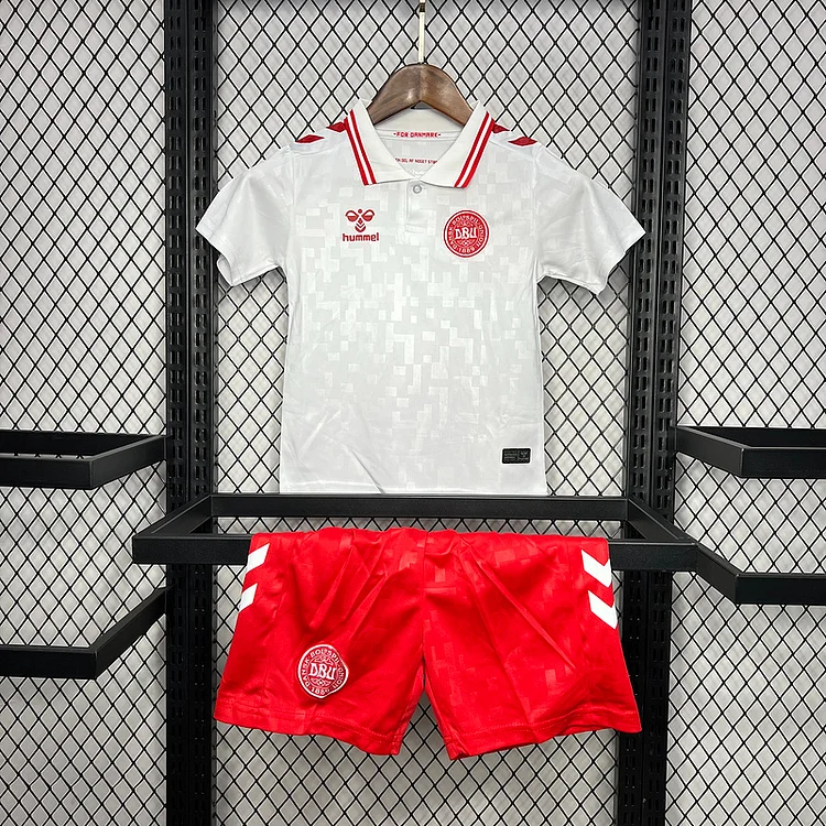 2024 Denmark Away Football Jersey for Kids