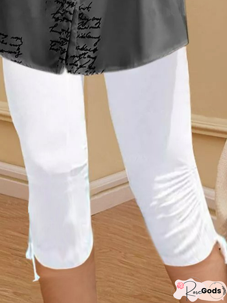 Drawstring Casual Cotton-Blend Pants