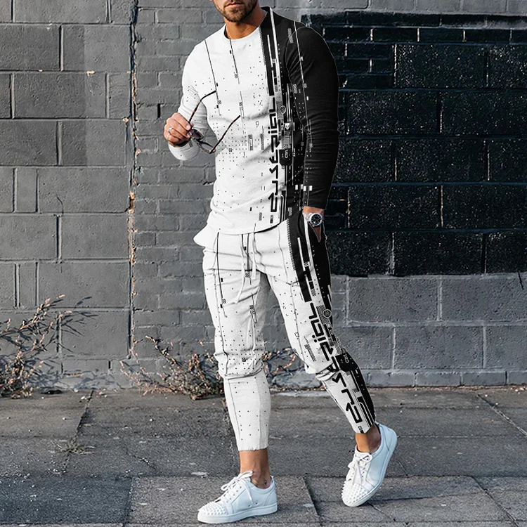 Utbros Graphic Print Print Long Sleeve T-Shirt And Pants Co-Ord