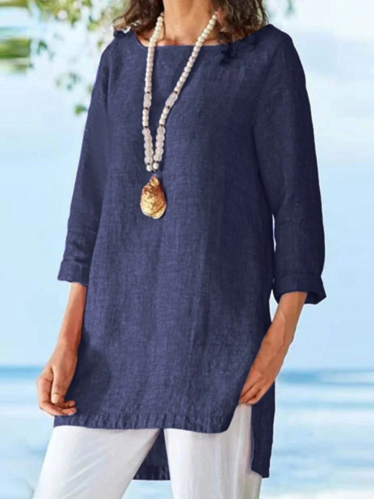 Oversize Holiday Fashion Chemise Tunic Top Bohemian Solid Color Shirt ZANZEA Women Summer Casual Loose O-Neck Half Sleeve Blouse