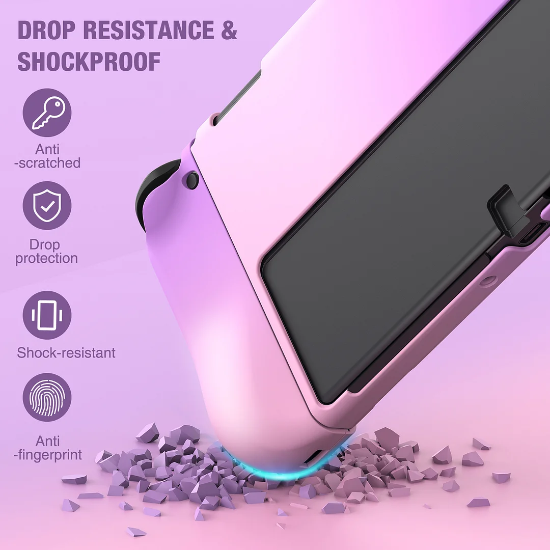 DinoFire Protective Grip Case Fit for Nintendo Switch,Soft Silicone Case for Nintendo Switch with Screen Protector and Thumb Grip