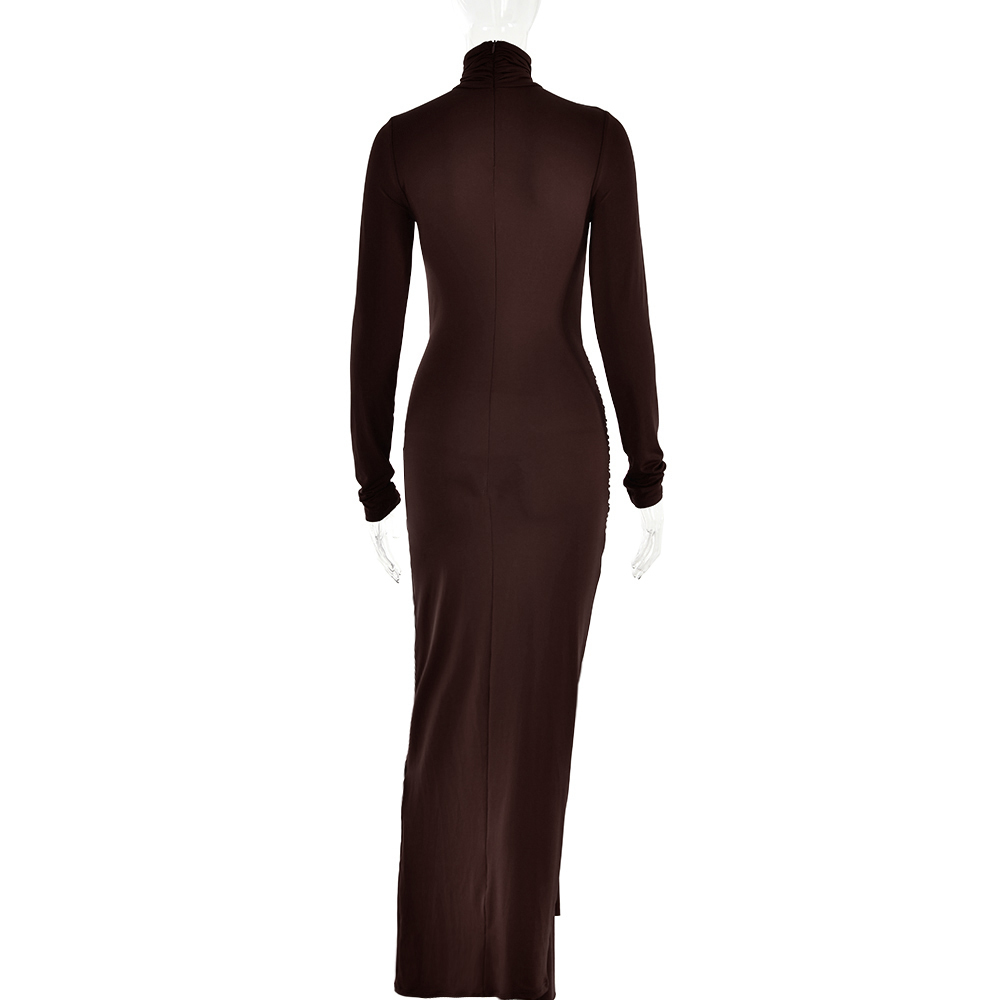 Autumn 2023 High Neck Bodycon Maxi Dress for Women | Vestes Novas