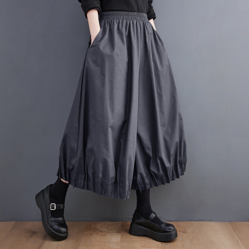 Casual Solid Color High Waist Wide-Leg Pants