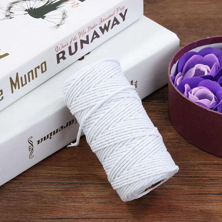 100M/Roll 2mm Macrame Cord Cotton Rope String Crafts DIY Colored Thread  Cord Twine Home Decor Wedding Party Accessories